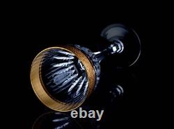 Noritake Monde D'Or Wine Glasses Set of 2 Elegant Vintage Crystal Gold Rim