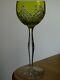 ONE VINTAGE ROEMER WINE GLASS CRYSTAL BACCARAT S. 1139 COLOR CHARTREUSE 1920s