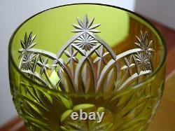 ONE VINTAGE ROEMER WINE GLASS CRYSTAL BACCARAT S. 1139 COLOR CHARTREUSE 1920s