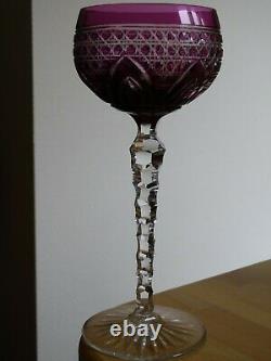 One Vintage Roemer Wine Glass Crystal Val St Lambert Ameyhyste 71/2