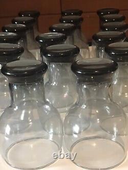 Original VTG 1960's Libbey Smokey Gray Stax Glass Goblets Water/Wine Lot of 17