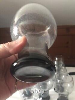 Original VTG 1960's Libbey Smokey Gray Stax Glass Goblets Water/Wine Lot of 17