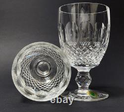 PAIR VINTAGE WATERFORD CRYSTAL COLLEEN SHORT STEM 10oz WINE GOBLETS GLASSES