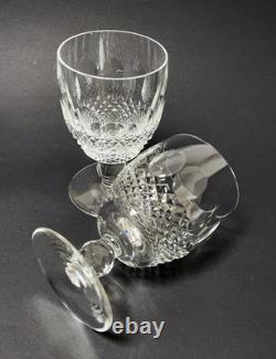 PAIR VINTAGE WATERFORD CRYSTAL COLLEEN SHORT STEM 10oz WINE GOBLETS GLASSES