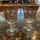 Pair 24K Gold Trimmed Vintage Luxury Design Renaisance INTERGLASS Wine Goblets