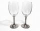 Pair Vintage Wine Glasses, 95% Real Pewter Stems, 7.6 Goblets