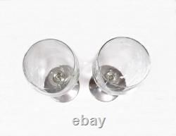 Pair Vintage Wine Glasses, 95% Real Pewter Stems, 7.6 Goblets