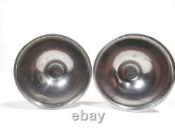 Pair Vintage Wine Glasses, 95% Real Pewter Stems, 7.6 Goblets