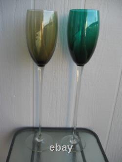 Pair of Vintage Extra Tall Oversize MCM Wine Glasses 21.75t & 21.50t Decor