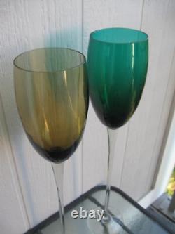 Pair of Vintage Extra Tall Oversize MCM Wine Glasses 21.75t & 21.50t Decor