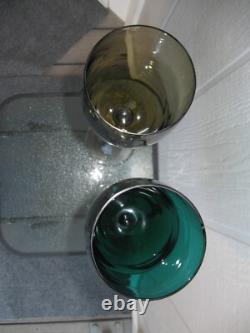 Pair of Vintage Extra Tall Oversize MCM Wine Glasses 21.75t & 21.50t Decor