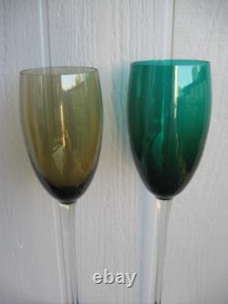 Pair of Vintage Extra Tall Oversize MCM Wine Glasses 21.75t & 21.50t Decor