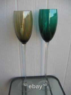 Pair of Vintage Extra Tall Oversize MCM Wine Glasses 21.75t & 21.50t Decor