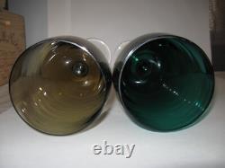 Pair of Vintage Extra Tall Oversize MCM Wine Glasses 21.75t & 21.50t Decor