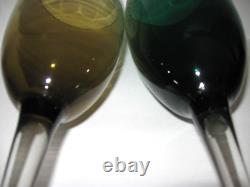 Pair of Vintage Extra Tall Oversize MCM Wine Glasses 21.75t & 21.50t Decor