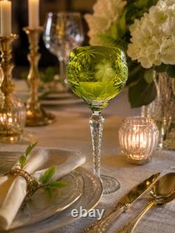 Pair of Vintage Nacthmann Chartreuse Crystal Traube 8 1/4 Wine Hocks