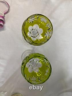 Pair of Vintage Nacthmann Chartreuse Crystal Traube 8 1/4 Wine Hocks