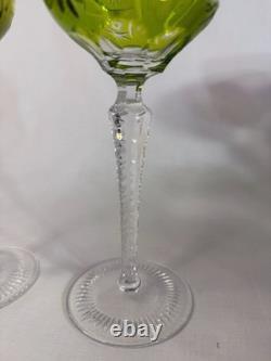 Pair of Vintage Nacthmann Chartreuse Crystal Traube 8 1/4 Wine Hocks