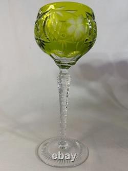 Pair of Vintage Nacthmann Chartreuse Crystal Traube 8 1/4 Wine Hocks