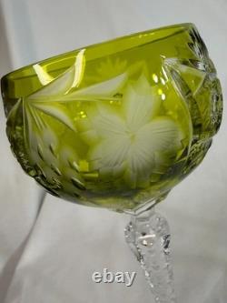 Pair of Vintage Nacthmann Chartreuse Crystal Traube 8 1/4 Wine Hocks