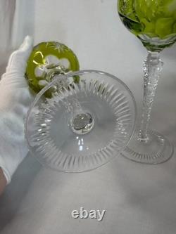 Pair of Vintage Nacthmann Chartreuse Crystal Traube 8 1/4 Wine Hocks