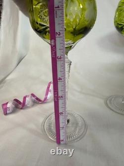 Pair of Vintage Nacthmann Chartreuse Crystal Traube 8 1/4 Wine Hocks
