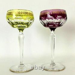 Pair of Vintage VAL ST LAMBERT Crystal Wine Glasses