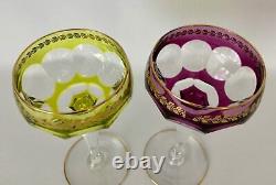 Pair of Vintage VAL ST LAMBERT Crystal Wine Glasses