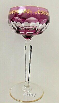 Pair of Vintage VAL ST LAMBERT Crystal Wine Glasses