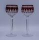 Pair of Waterford Ruby Red Clarendon Wine Hocks