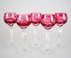 Pasco Germany PAS2 Rose Wine Glasses, Set of (5), Cranberry Red Cut to Clear