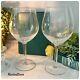 Pier 1 Crackle Clear Red Wine Glasses Blown Glass Vintage Large Wine Goblets 2