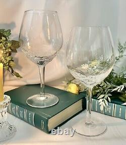 Pier 1 Crackle Clear Red Wine Glasses Blown Glass Vintage Large Wine Goblets 2
