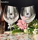 Pier 1 Wine Glasses Angled Rim Wine Glasses Vintage Clear Crackle Glass Set 2
