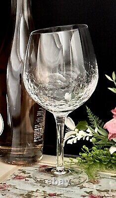 Pier 1 Wine Glasses Angled Rim Wine Glasses Vintage Clear Crackle Glass Set 2