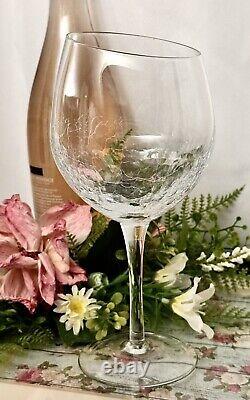 Pier 1 Wine Glasses Angled Rim Wine Glasses Vintage Clear Crackle Glass Set 2
