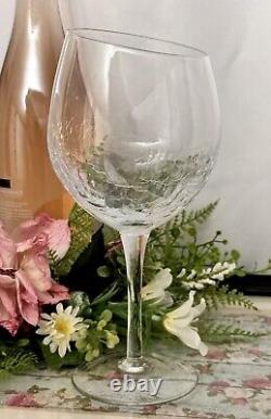 Pier 1 Wine Glasses Angled Rim Wine Glasses Vintage Clear Crackle Glass Set 2