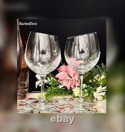 Pier 1 Wine Glasses Angled Rim Wine Glasses Vintage Clear Crackle Glass Set 2