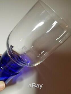 Pierre Cardin vintage cobalt blue crystal wine glasses