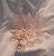 Pink Depression Floral Optic Wine, Champagne Mixed Glasses Set Vintage Etch Lot