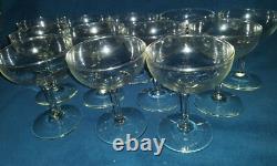 Quantity of 12 Vintage Wine / Champagne Coupes Glasses -Set/Lot