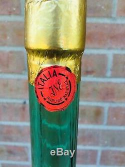 RARE 55 Vintage 1971 Tall Green Glass Wine Bottle 48 Years Wicker Wrapped