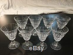 RARE EIGHT VINTAGE TRAMORE CUT CRYSTAL WINE GOBLETS BY WATERFORD- 2 Size 4ea