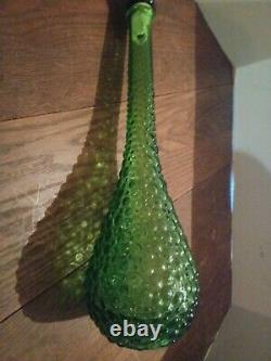 RARE Genie Bottle VTG GREEN GLASS LARGE WINE DECANTER 22 1/2GC WITH TOP Only 1