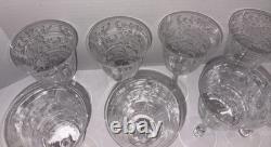RARE Set-8 Vintage Tiffin Rose (Etched) by TIFFIN-FRANCISCAN Water Wine Stemware