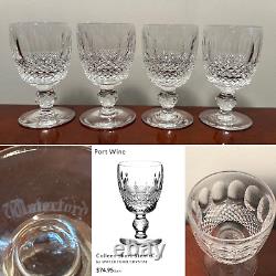RARE Set of 4 Vintage WATERFORD CRYSTAL Colleen 3 oz. Port Wine Glasses IRELAND