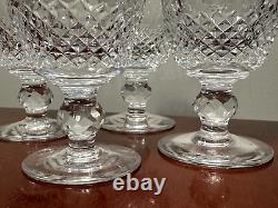 RARE Set of 4 Vintage WATERFORD CRYSTAL Colleen 3 oz. Port Wine Glasses IRELAND