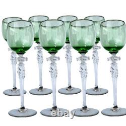 RARE Set of 8 Antique Art Nouveau Wine Glasses Circa 1900 Vintage Estate