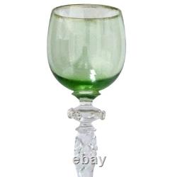 RARE Set of 8 Antique Art Nouveau Wine Glasses Circa 1900 Vintage Estate