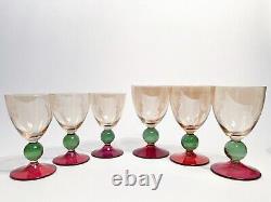 RARE VINTAGE Iridescent KROSNO Glassware Amber/Green/Rose Glassware